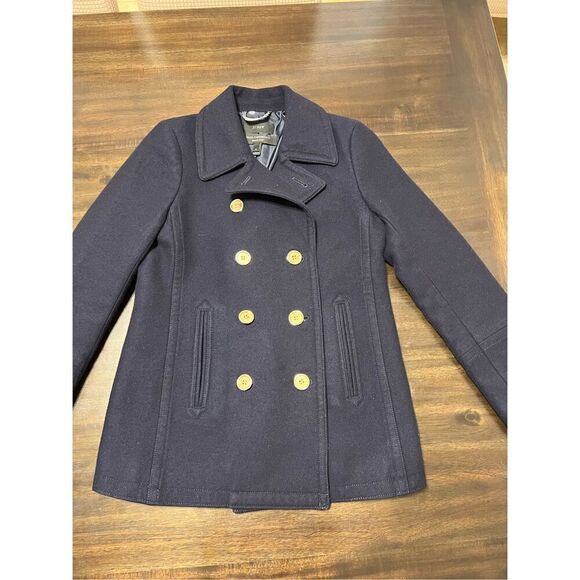 J.Crew navy coat cashmere by Nello Gori - Picture 3 of 13